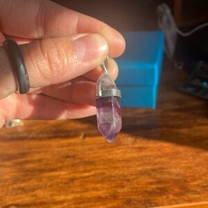 Amathyest Crystal Pendant Necklace